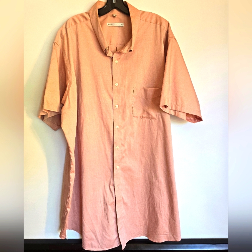 GEOFFERY BEENE MEN'S LT SALMON COLOR SHORT SLEEVE SHIRT SIZE 20 TALL